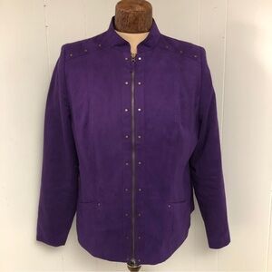 Womens Purple Faux Suede Jacket. Size 14. TanJay. Like NEW